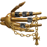 Skeleton Hand Face Cover Chrome Chains Cross