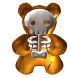 Skeleton Orange Gummy Bear Sparkle Aura Confetti
