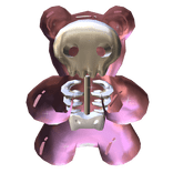 Skeleton Pink Gummy Bear Sparkle Aura Confetti