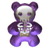 Skeleton Purple Gummy Bear Sparkle Aura Confetti