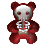 Skeleton Red Gummy Bear Sparkle Aura Confetti