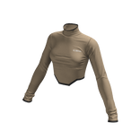 ☆ Ski Beige Neck Crop Top