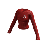 Skin-Tight Female Glossy Sheer Red Shirt  (3)