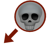 💀 Skull Emoji Meme With Red Circle and Arrow 💀
