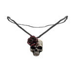 Skull rose necklace