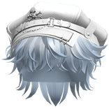 Sky Blue Messy Hair w/ Skull Punk Cap