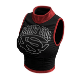 Sleeveless Y2K Top (Black Red)