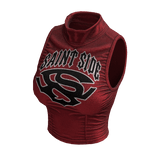 Sleeveless Y2K Top (Dark Red)