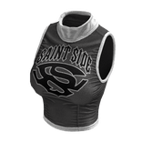 Sleeveless Y2K Top (Grey White)