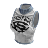 Sleeveless Y2K Top (White Light Blue)