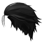 Slicked Back Anime Hair (Black)