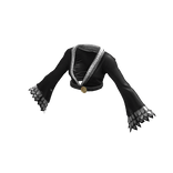 Snake Empress Boa's Black V Neck Cropped Blouse