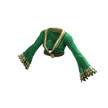 Snake Empress Boa's Green V Neck Cropped Blouse