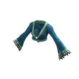 Snake Empress Gloriosa Blue V Neck Cropped Blouse