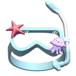 Snorkel Goggles Blue Summer Tropical Beach Cute