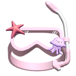 Snorkel Goggles Pink Summer Tropical Beach Cute