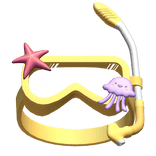 Snorkel Goggles Yellow Summer Tropical Beach Cute