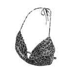 Snow Leopard Draped Halter Crop Top