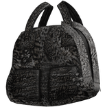 Snow Leopard Right Gothic Hand Held Bag With Scarf