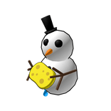 Snowman Buddy Holding a Sponge (Shoulder)