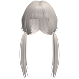 Soft Ash Blonde Long Pigtails W Bangs