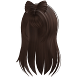 Soft Braided Flowy Long Half Hair w/ Bow In Brown