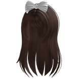 Soft Braided Flowy Long Half Hair w/ Bow In Brown