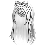 Soft Braided Flowy Long Half Hair w/ Bow In White