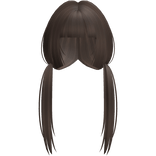 Soft Brown Long Pigtails W Bangs