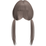 Soft Brown Long Pigtails W Bangs