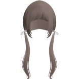 Soft Brown Pigtails Bows Long W Bangs