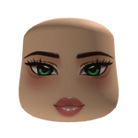 Soft girl makeup with green eyes