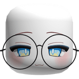 Soft Light Blue Anime Droopy Eyes W Glasses