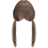 Soft Light Brown Long Pigtails W Bangs
