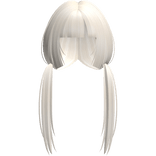 Soft Light Long Pigtails W Bangs