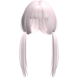 Soft Light Pink Long Pigtails W Bangs