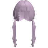Soft Light Purple Long Pigtails W Bangs