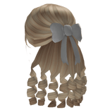 Soft Long Princess Curls with Bow in Blonde