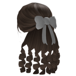 Soft Long Princess Curls with Bow in Brown