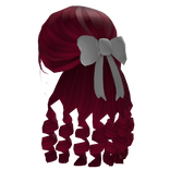 Soft Long Princess Curls with Bow in Cherry Red