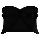 soft ruffled open split top in black