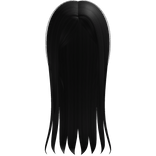 soft shy long straight wispy black hair