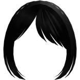 ♡ : soft side swept anime bangs in black