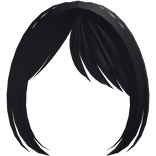 ♡ : soft side swept anime bangs in midnight blue