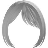 ♡ : soft side swept anime bangs in white