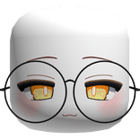 Soft Yellow Anime Droopy Eyes W Glasses