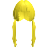 Soft Yellow Long Pigtails W Bangs