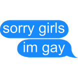 sorry girls im gay text