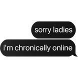 sorry ladies i'm chronically online text