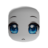 Sparkly Blue Cute Chibi Eyes - White